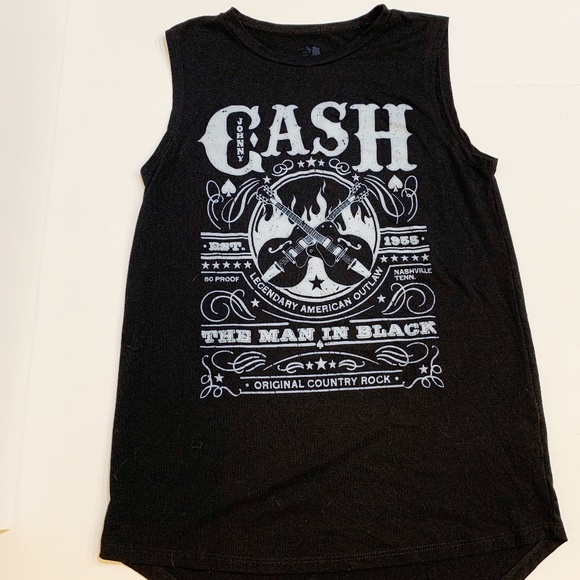 Zion Rootswear Tops - Johnny Cash Black Tank Top, Sz Med